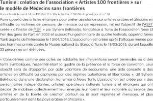 Tunisie - création de l’association « Artistes 100 frontières » sur le modèle de Médecins sans frontières copie